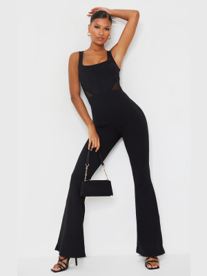 Black Scoop Neck Binding Detail Jumpsuit