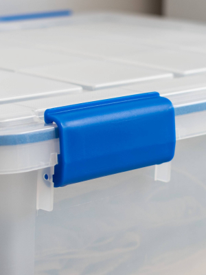 Iris 44qt/26.5qt Weathertight Storage Bin Set Clear