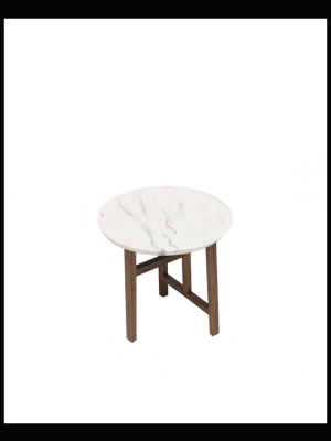 Trio Side Table With Marble Top