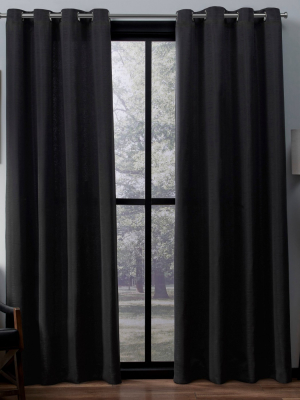 Virenze Faux Silk Window Curtain Panel Pair - Exclusive Home™