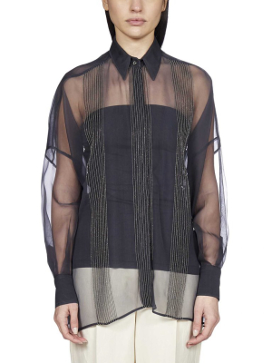 Brunello Cucinelli Sheer Panelled Shirt