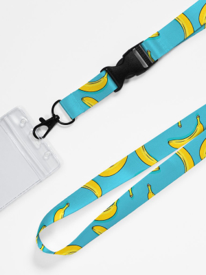 Bananas Blue Lanyard