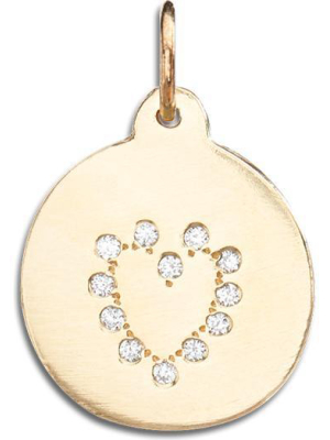 Heart Disk Charm Pavé Diamonds