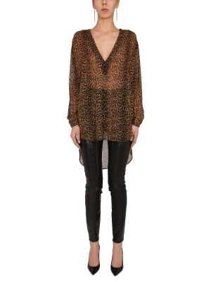 Saint Laurent Leopard Print Shirt