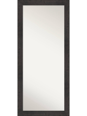 29" X 65" Rustic Plank Espresso Framed Full Length Floor/leaner Mirror - Amanti Art