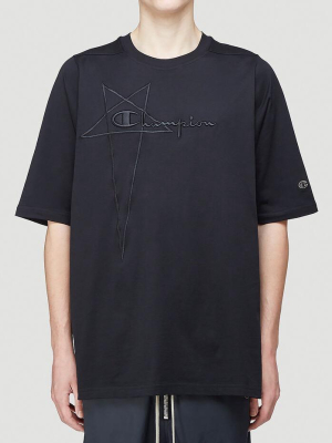 Rick Owens X Champion Logo Embroidered T-shirt