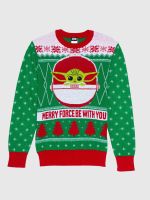 Men's Star Wars Baby Yoda Ugly Holiday Sweater - Green