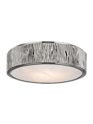 Crispin Large Led Flush Mount Polished Nickel