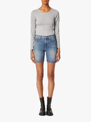 Hannah Mini Biker Denim Shorts