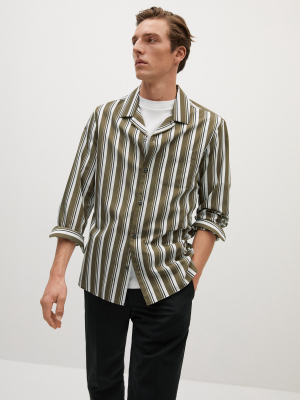 Striped Regular Fit Lyocell Shirt