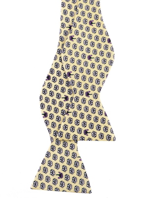 Limited Edition Nola Couture X Haspel Yellow Magnolia Print Bow Tie - O/s