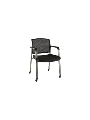 Staples Esler Mesh Guest Chair With Casters Black (51239)