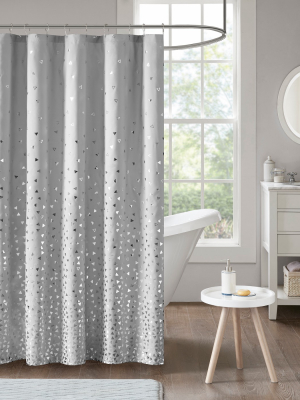 Nova Printed Shower Curtain Gray/silver