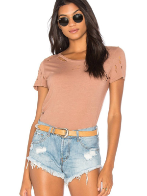 Nytt Distressed Tee Shirt Light Coco