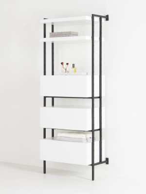 Flex White 3-drawer, 2-shelf Bookcase