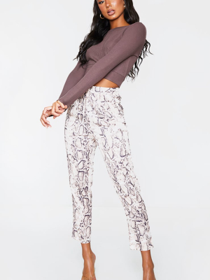 Stone Snake Print Casual Pants