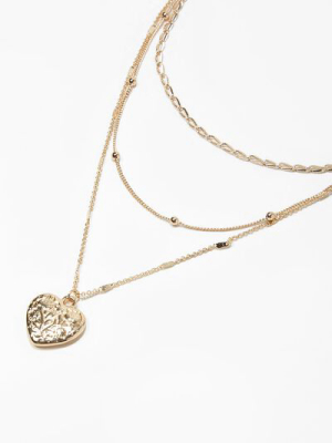 Heart Pendant Layered Necklace