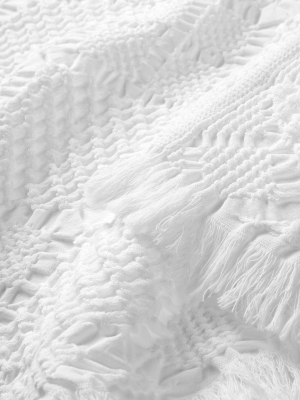 Textured Knit Throw Blanket