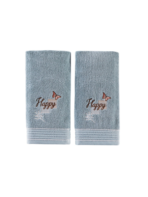 2pc New Hope Hand Towel Set Aqua - Saturday Knight Ltd.