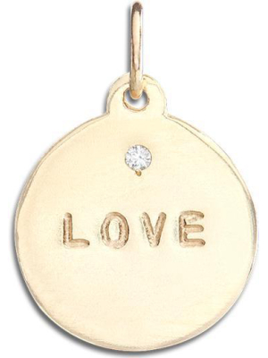 "love" Disk Charm With Diamond