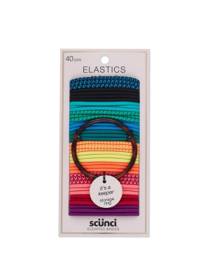 Scunci Bright Elastics With Holder - 40ct