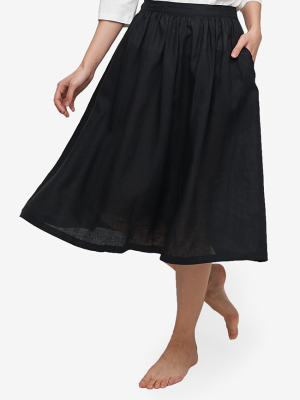 House Skirt Black Linen