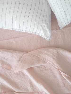 Linen Flat Sheet, Pale Pink