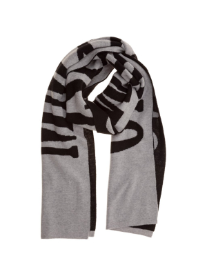 Moschino Logo Intarsia Scarf