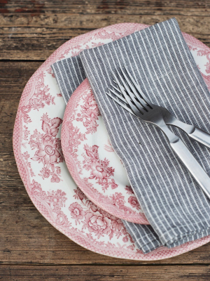 Linen Napkin - Gray White Stripe