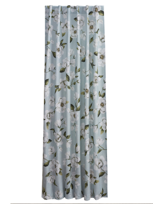 Split P Magnolia Floral Print Panel - 84"l - Blue