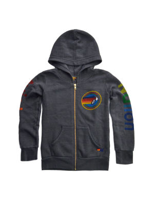 Kid's Aviator Nation Zip Hoodie - Vintage Charcoal