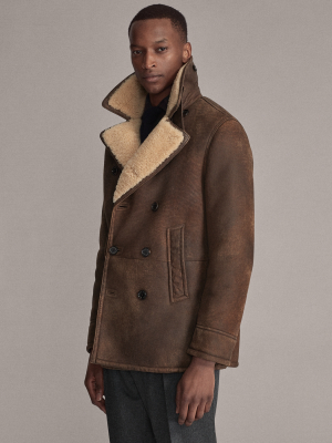 Fullerton Shearling Peacoat