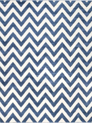 Amherst Chevron Navy/beige Area Rug