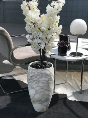 Forza Large Calacatta Marble Vase