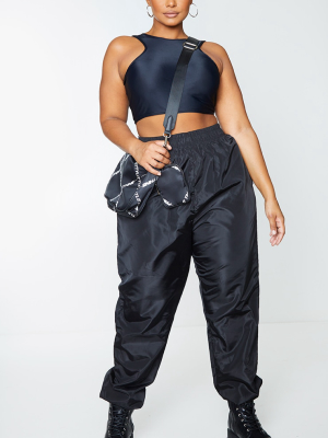 Plus Black Crop Racer Crop Top