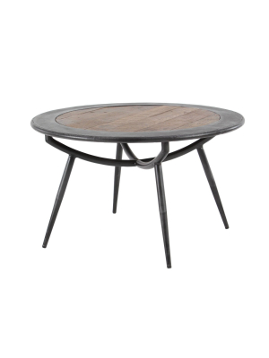 Wood And Iron Coffee Table Gray - Olivia & May