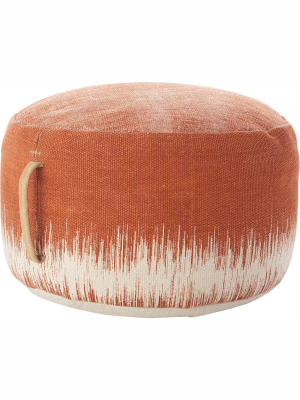 Nourison Life Styles Stonewash Drum Clay Pouf