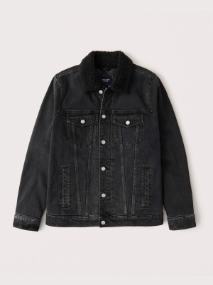 Sherpa Collar Denim Jacket