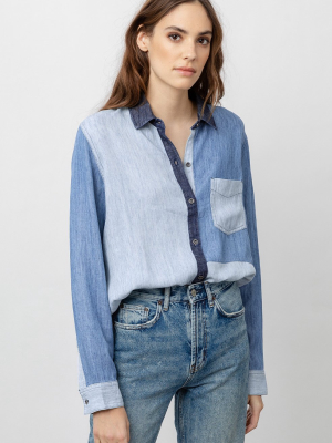 Ingrid Shirt - Patchwork Denim