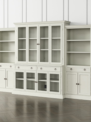 Cameo Vamelie 4-piece Glass Door Wall Unit With Storage Bookcase