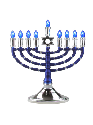 Rite Lite 14" Traditional Style Electric Hanukkah Menorah - Blue/silver