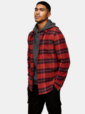 Bright Red Check Slim Shirt