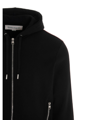 Alexander Mcqueen Logo Tape Zip Up Hoodie