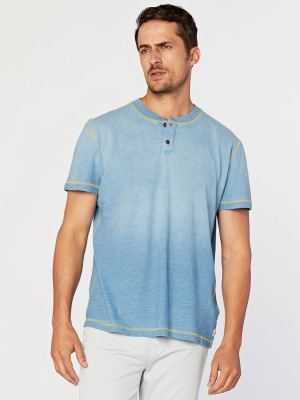 Durban Stripe Slub Indigo Jersey Henley