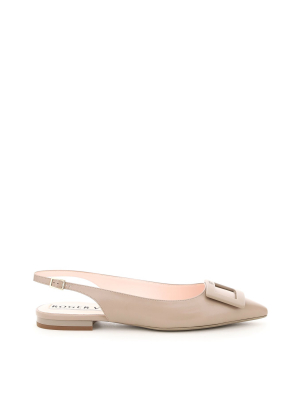 Roger Vivier Gommettine Buckle Slingback Ballerina Flats