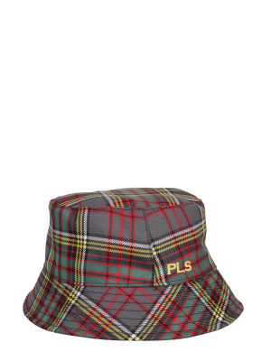 Philosophy Di Lorenzo Serafani Checked Logo Embroidered Hat