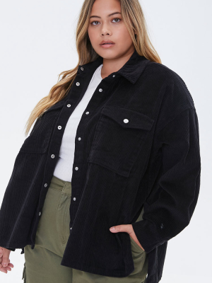 Plus Size Corduroy Jacket