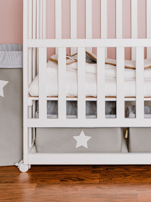 Star And Stripes Grey Canvas Storage Basket