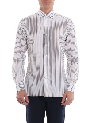 Isaia Striped Long-sleeve Shirt