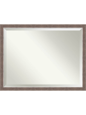 44" X 34" Noble Mocha Framed Bathroom Vanity Wall Mirror - Amanti Art